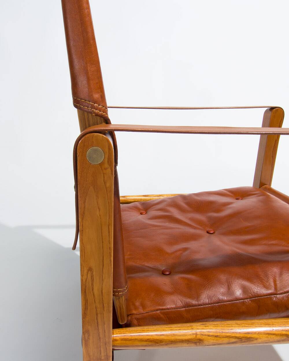 Kaare Klint Safari Chair in Oak and Leather by Rud Rasmussen
