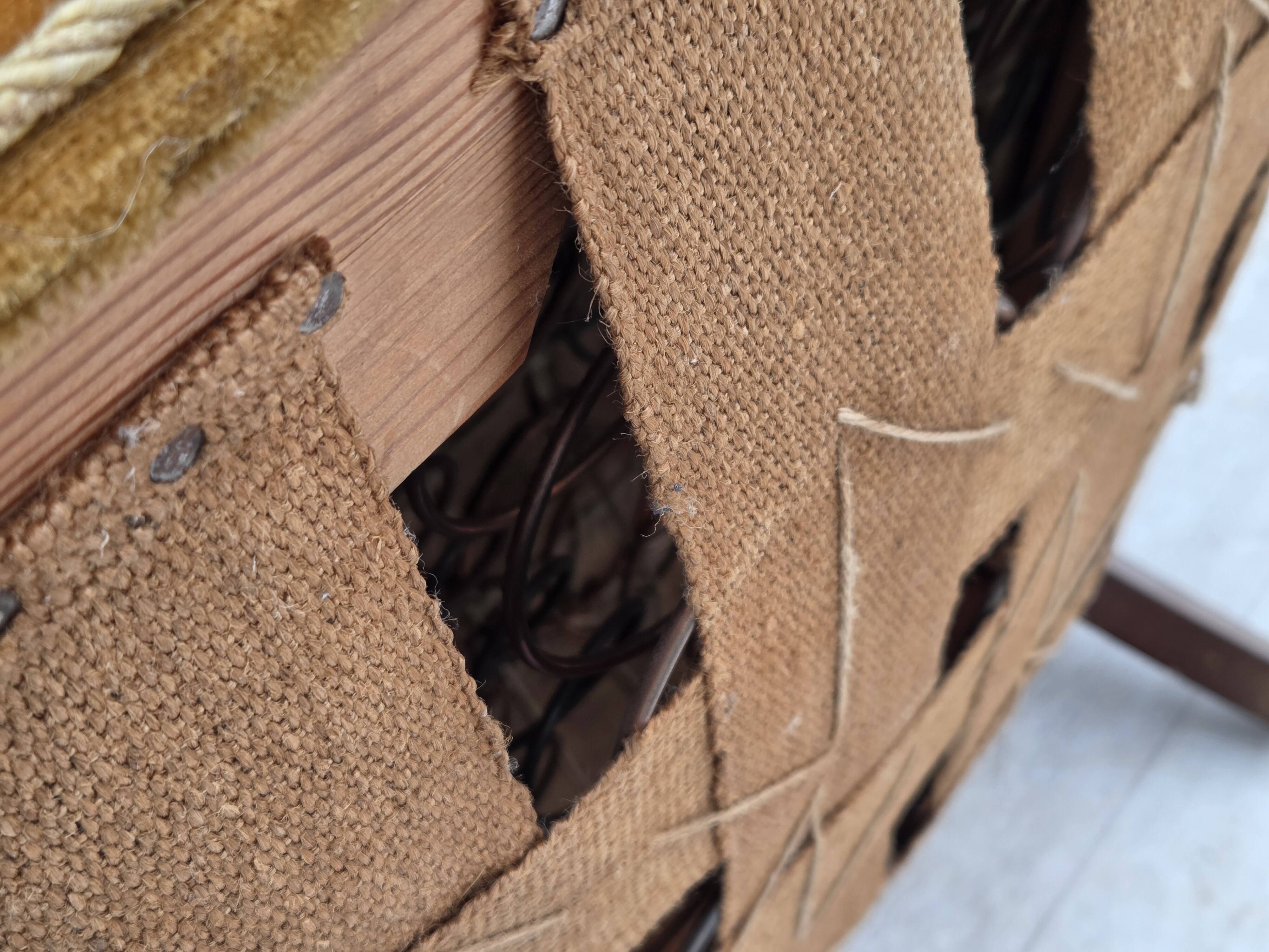 1960s, Danish relax chair, original honey yellow furniture velour.