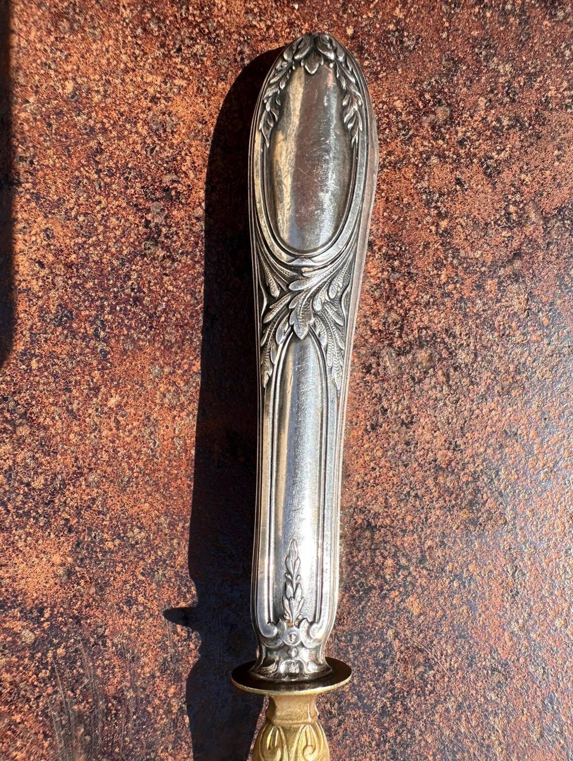 Antique Strawberry Spoon - Solid Silver & Vermeil - French Silversmithing