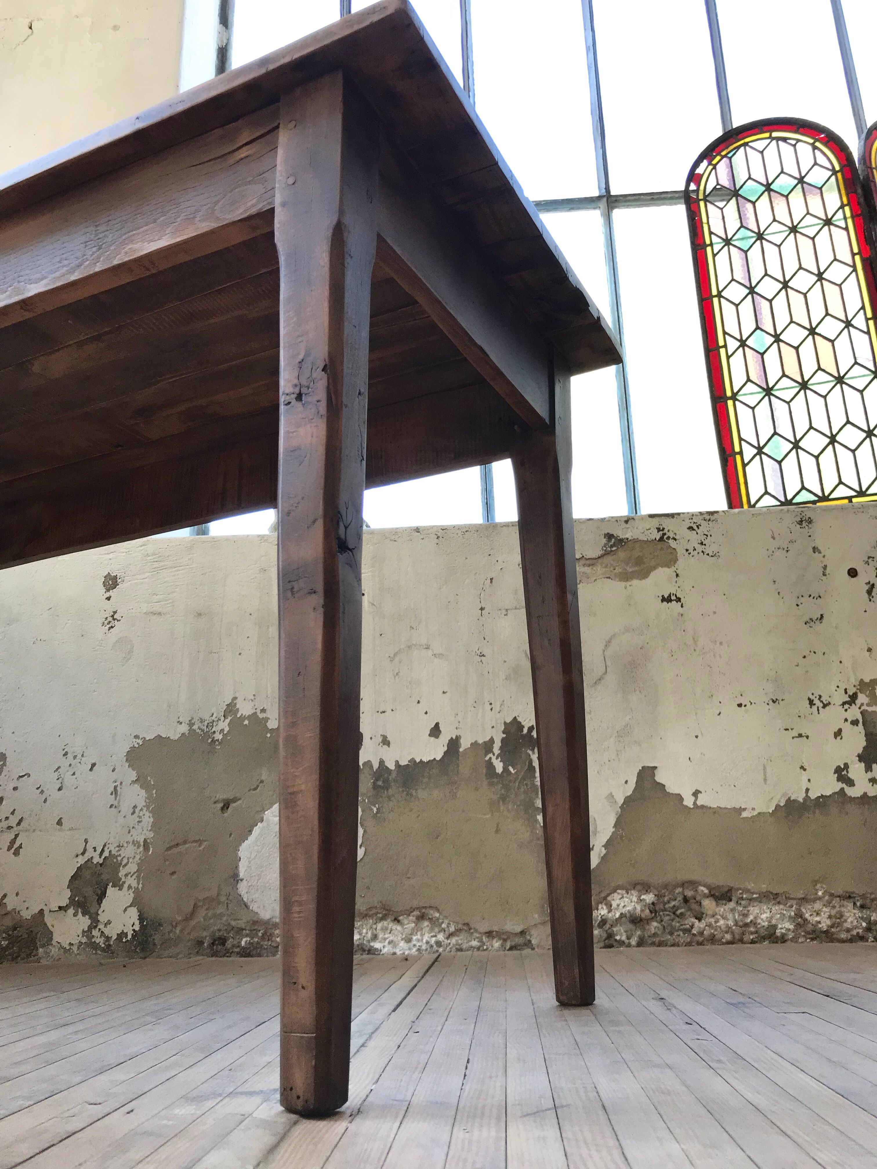 Table de ferme vintage en hêtre