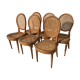 6 chaises cannées louis XI