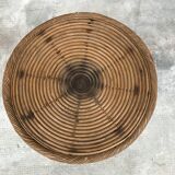 Bamboo stool 50s Decoration natural wood rattan wicker Vintage Plant Door