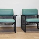 Set of Two Rare Metal Armchairs Talin Vicenza, Italy, 1970s