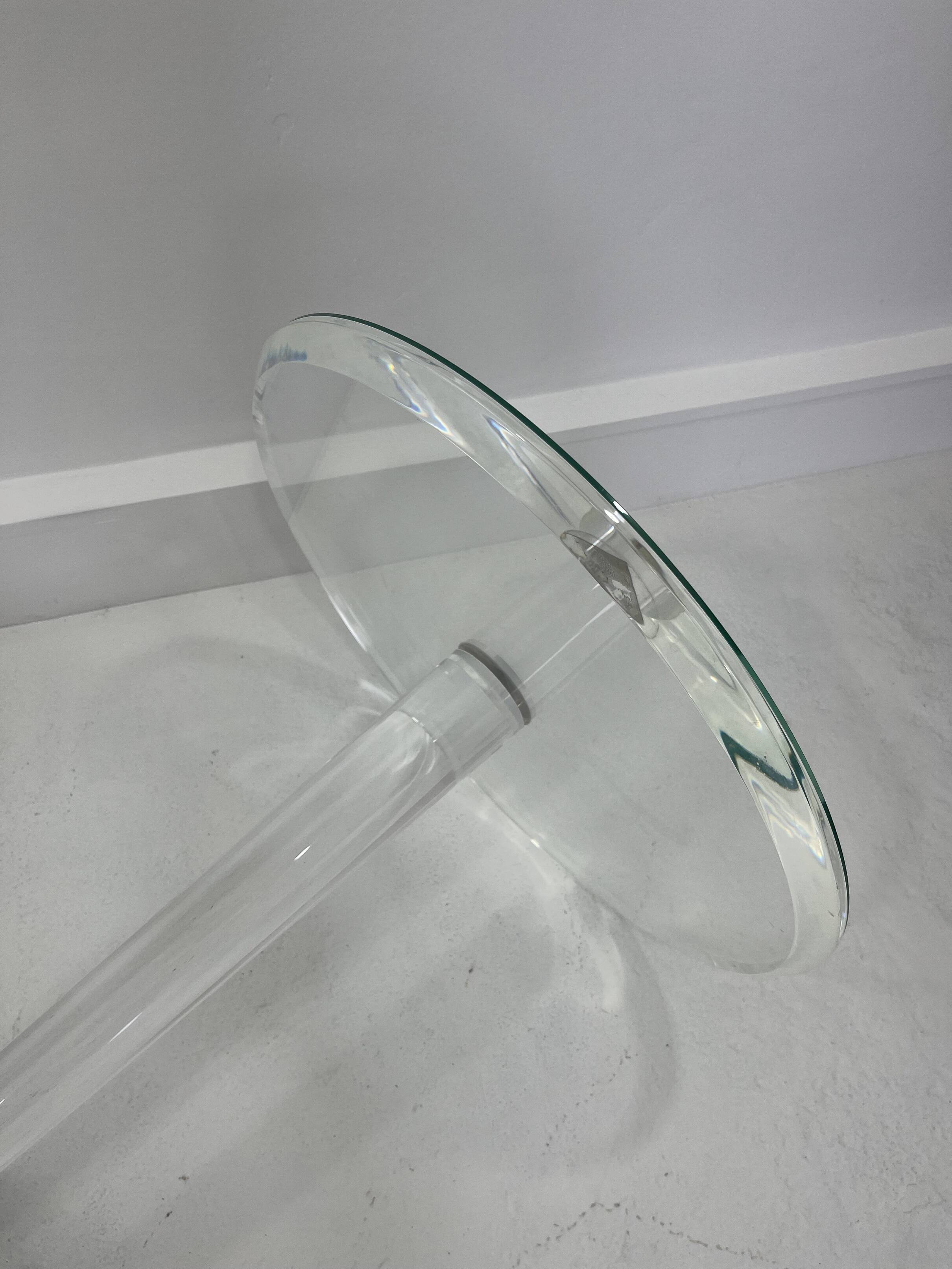 Table basse en acrylique moderne du milieu du siècle, années 1970