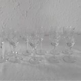 10 crystal wine glasses of Lorraine cut crystal