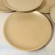 6 large vintage flat plates in beige stoneware Granit 1960s chic country
