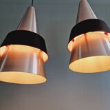Lot de 3 suspensions scandinaves en aluminium, J. Hammerborg,  1960