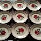 Lot 9 assiettes plates Badonviller germaine rose 1940