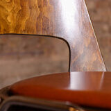 6 Baumann chairs in cognac imitation leather, circa 1960