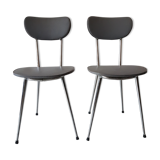 Pair of vintage chairs in metal and grey