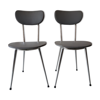 Pair of vintage chairs in metal and grey