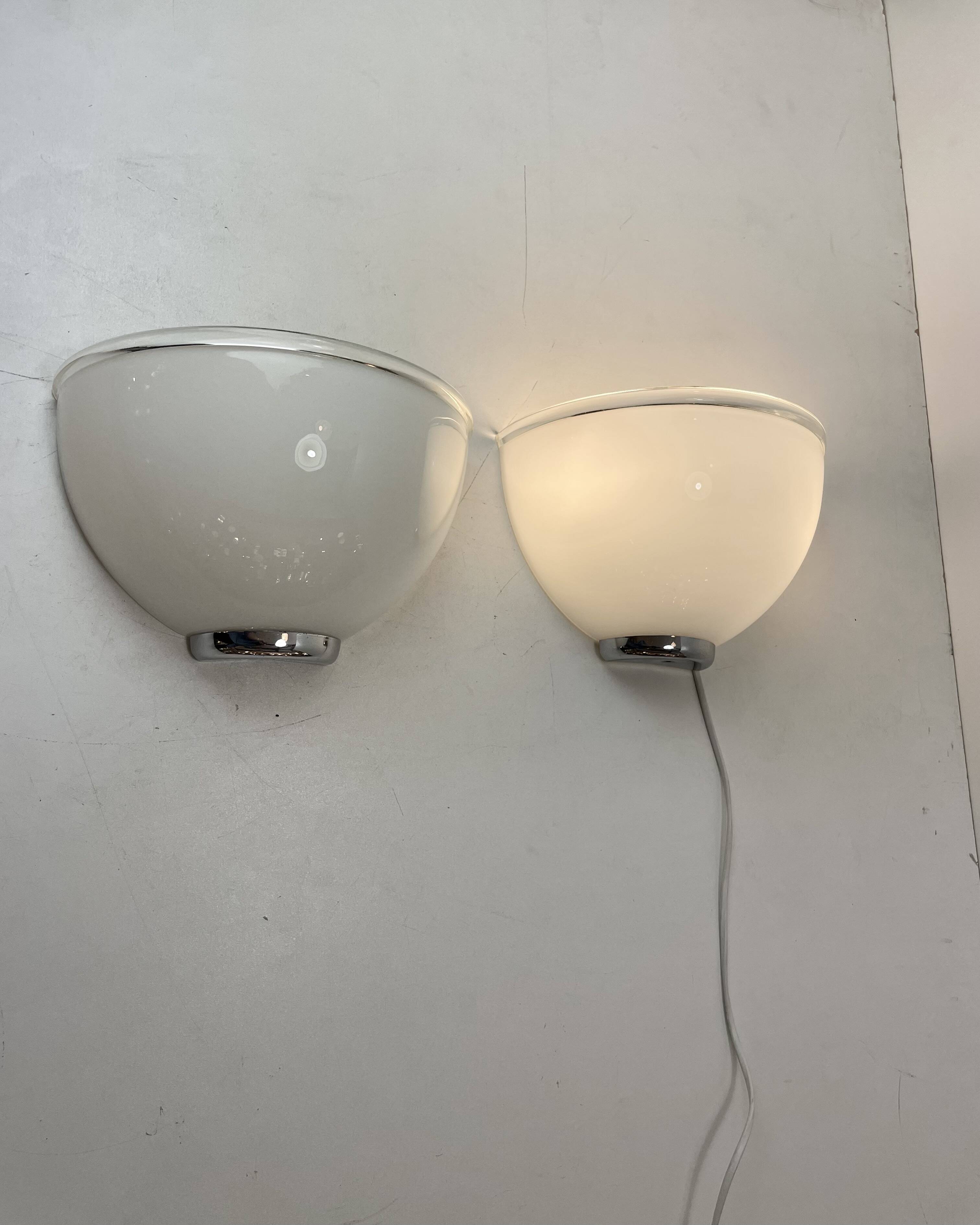 Pair of Onfale Wall Lamps Designed by L. Vistosi for Artemide, Italy, 1990s