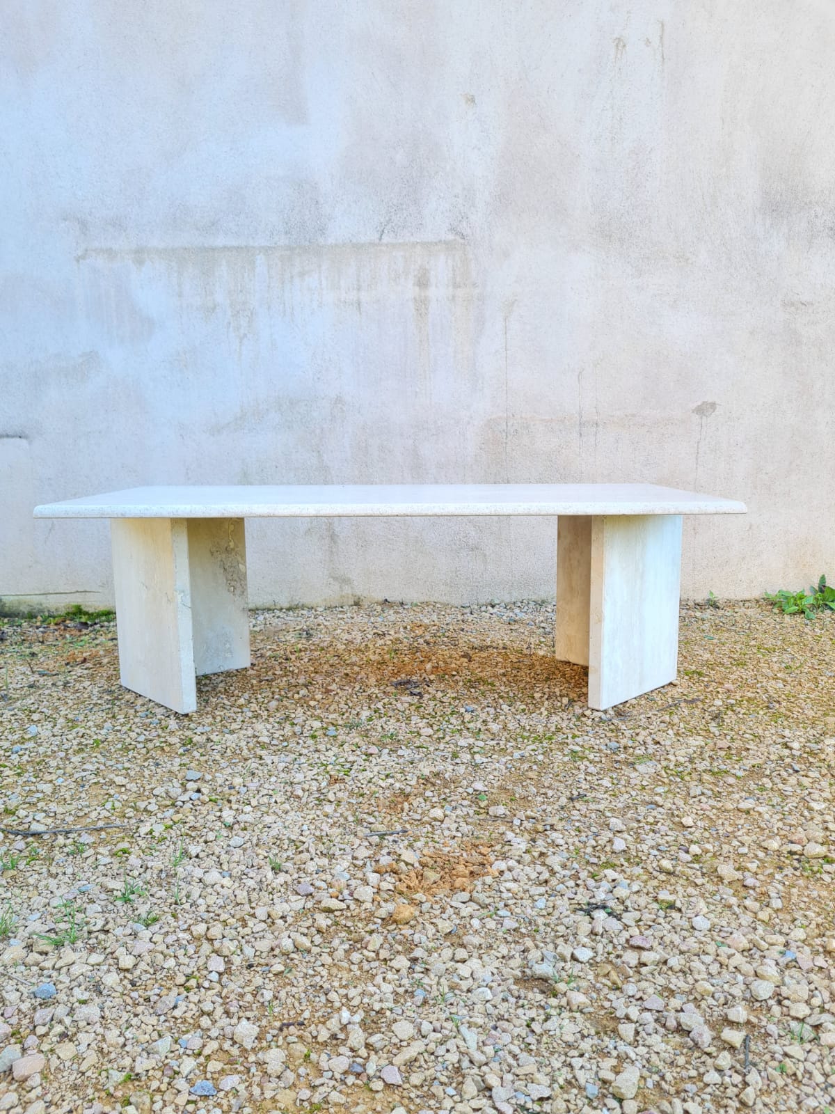 Travertine coffee table