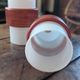 Pair of opaline lampshades, wood imitation decor from the 60s.
