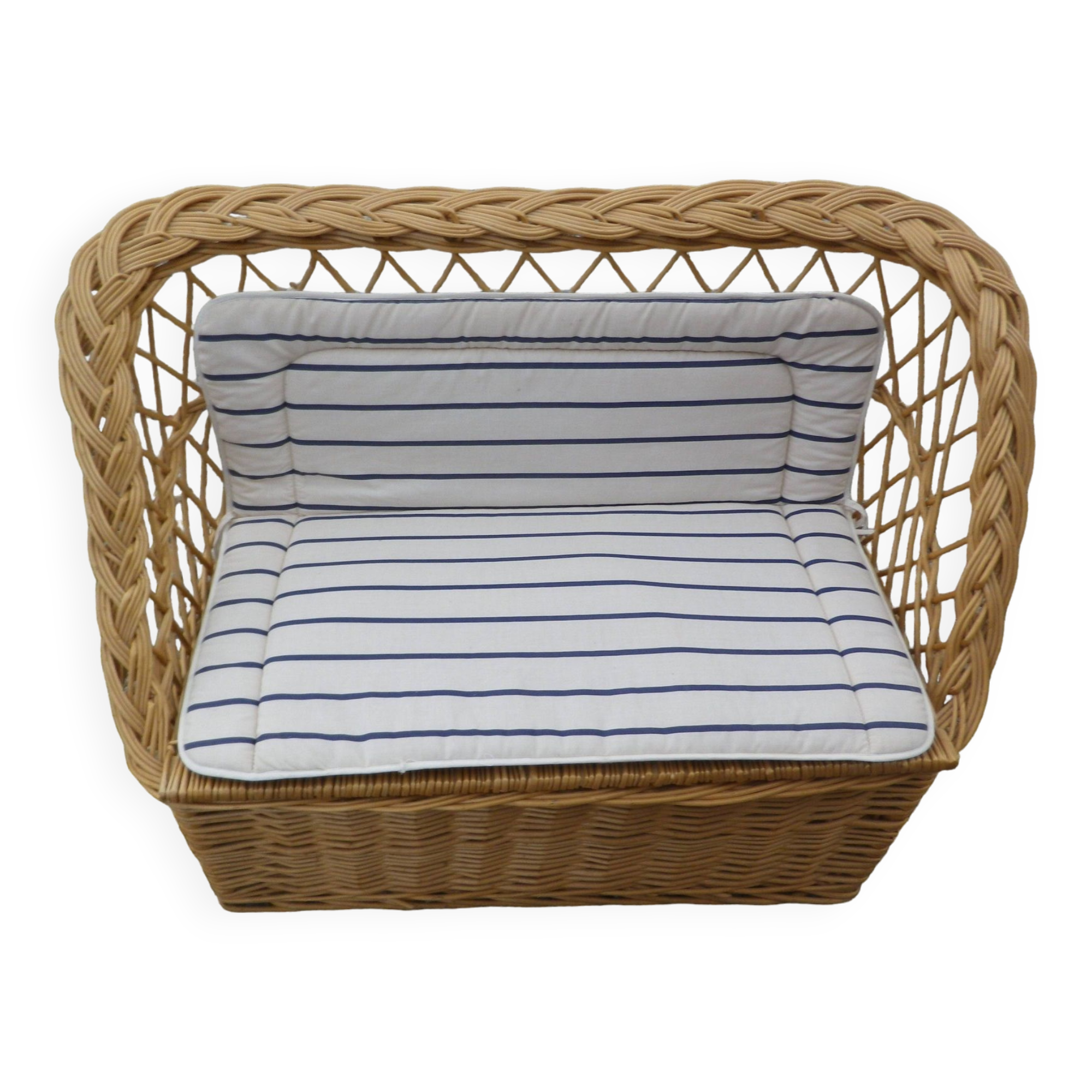 coffre banquette en  rotin