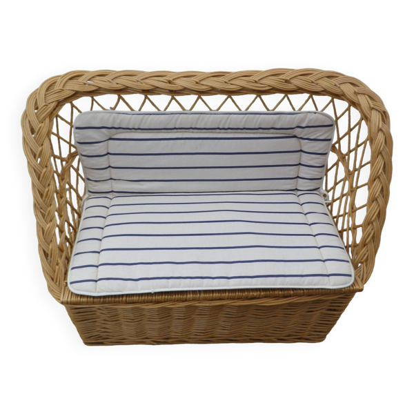 coffre banquette en  rotin