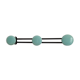 Porte manteau vintage 3 patères métal bleu et noir
