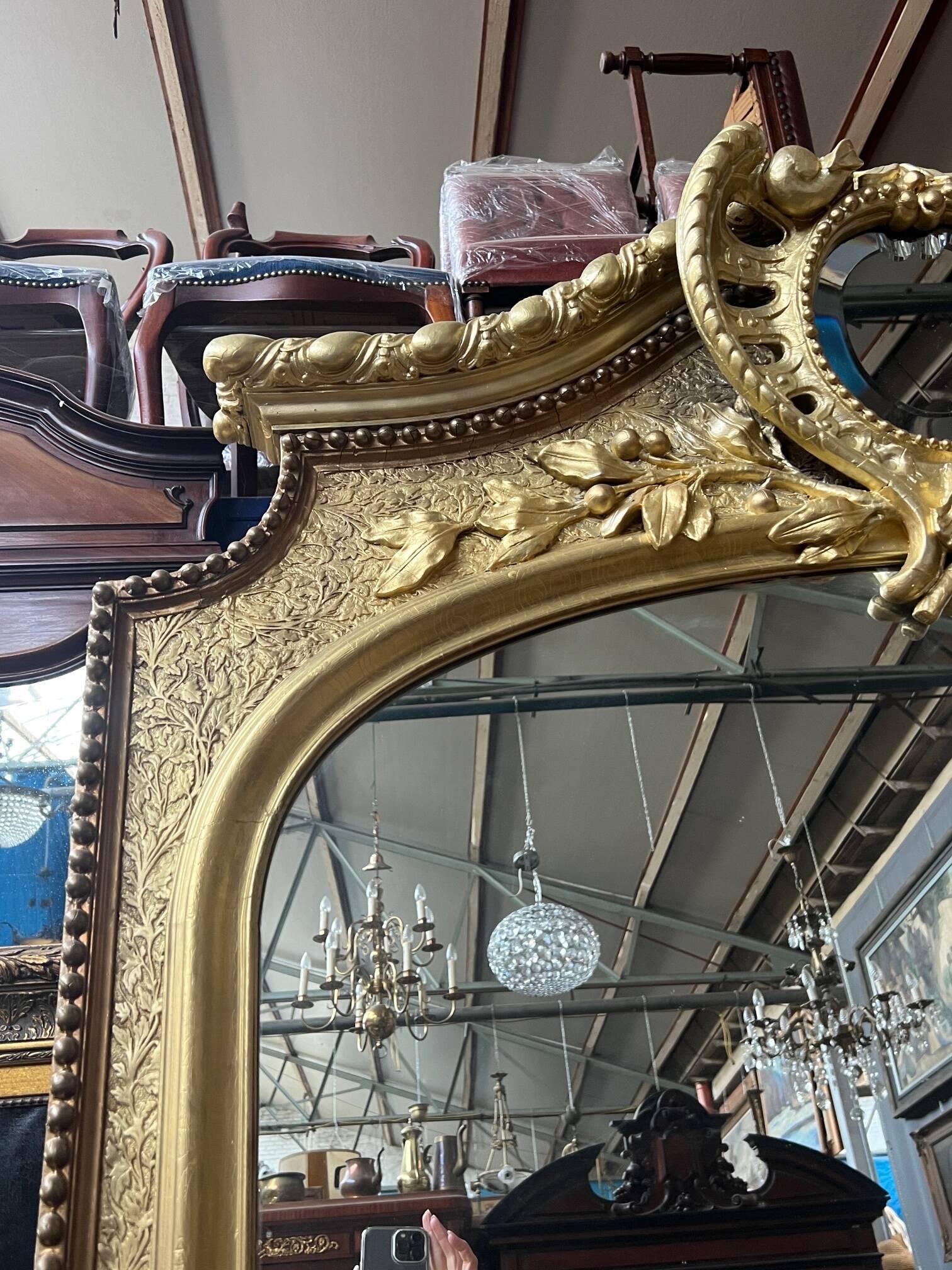 Large antique castle mirror