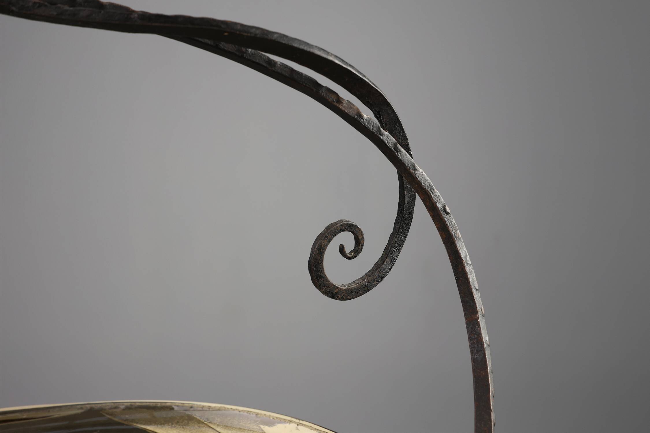 Glass and metal Art Deco Fruit Bowl, France 1920s