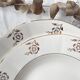 7 vintage porcelain soup plates Digoin Sarreguemines model Raphael with golden flower motif