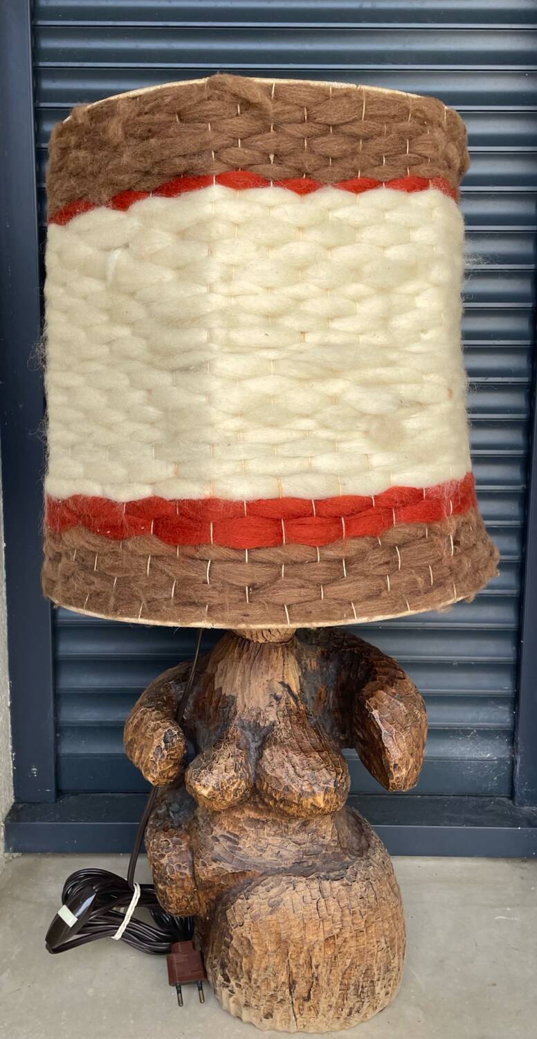 Vintage 70's wool lampshade