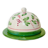 Cloche à beurre en faïence époque XXe signée Mesves R.R Renaud Rémusat