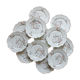 12 assiettes à dessert en porcelaine ancienne décor polychrome floral début XXe