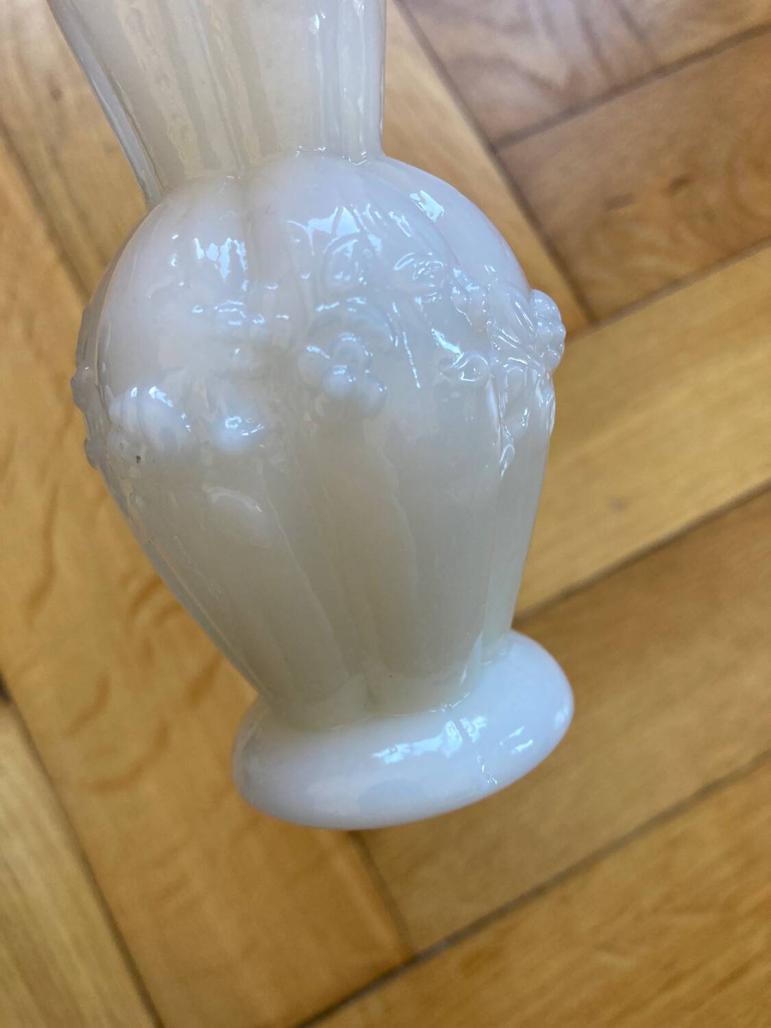 Vintage white opaline vase