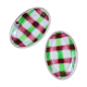 Set of 2 Sarreguemines and Digoin dishes in the Sousse model, Scottish pattern.