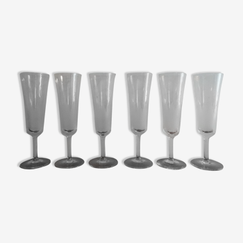 6 flutes champagne crystal cut art deco style