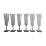 6 flutes champagne crystal cut art deco style