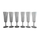 6 flutes champagne crystal cut art deco style