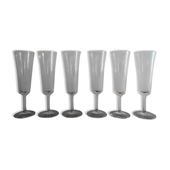 6 flutes champagne crystal cut art deco style
