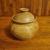 Stoneware sugar bowl with lid