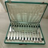 12 Silver Metal Ercuis Table Knives Box
