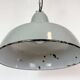 Lampe suspendue en émail gris industriel, années 1960