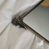 Silver metal mirror curved edge