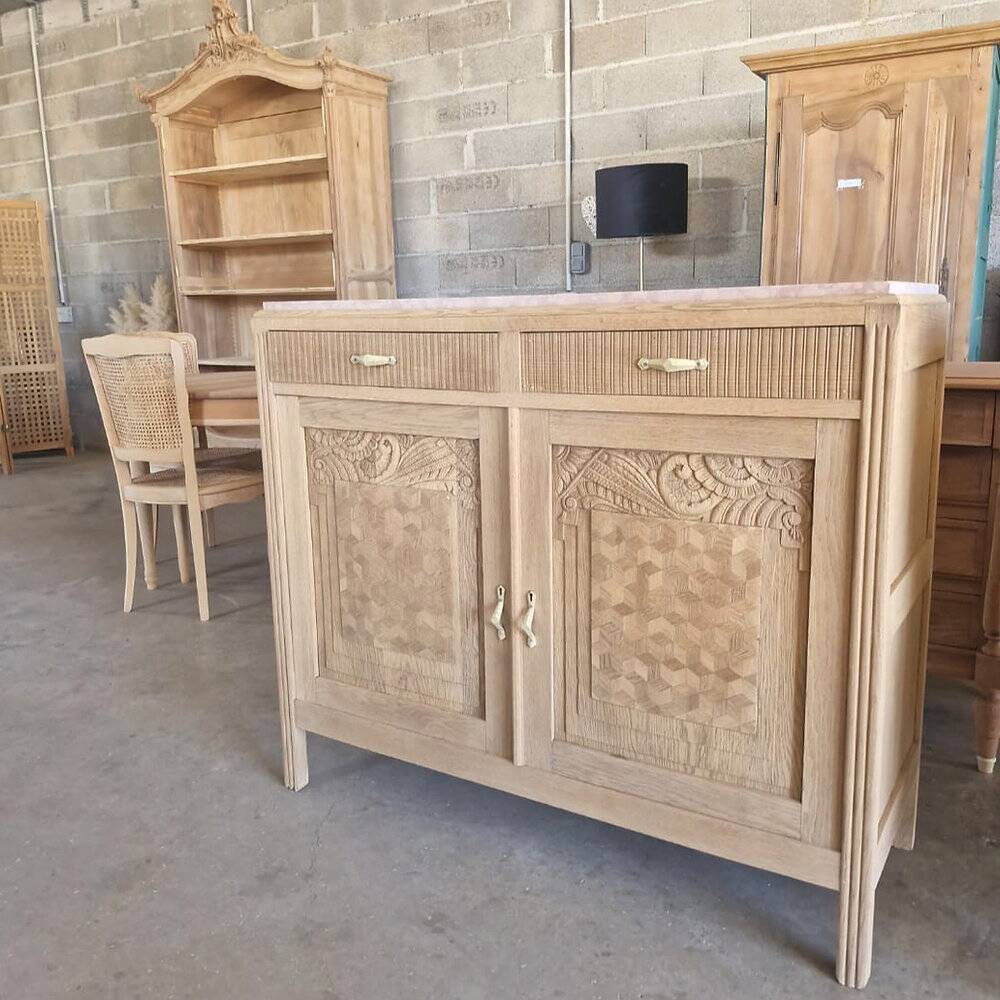 Art Deco buffet in pink marble