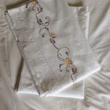 Paire de drap métis Broderie main - vintage