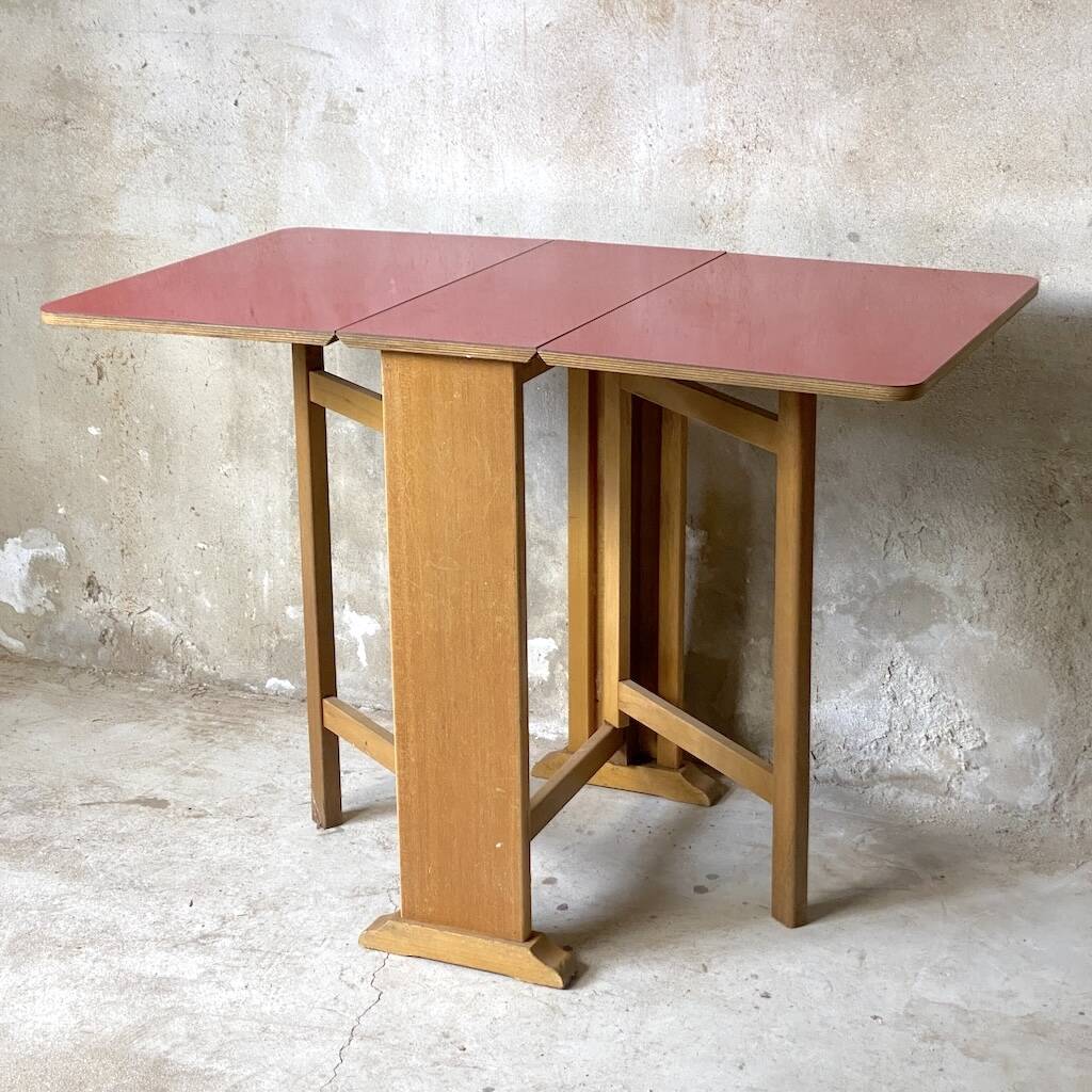 Vintage 1980s red formica folding table