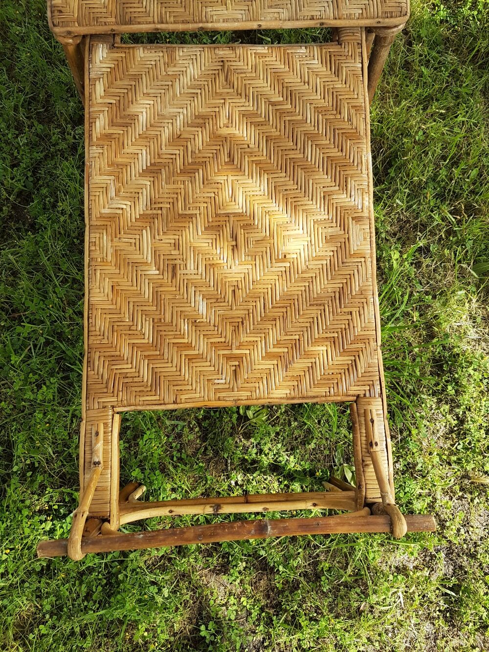 Old rattan deckchair