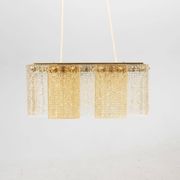 Orrefors ceiling light in glass and brass, Sweden, 1960