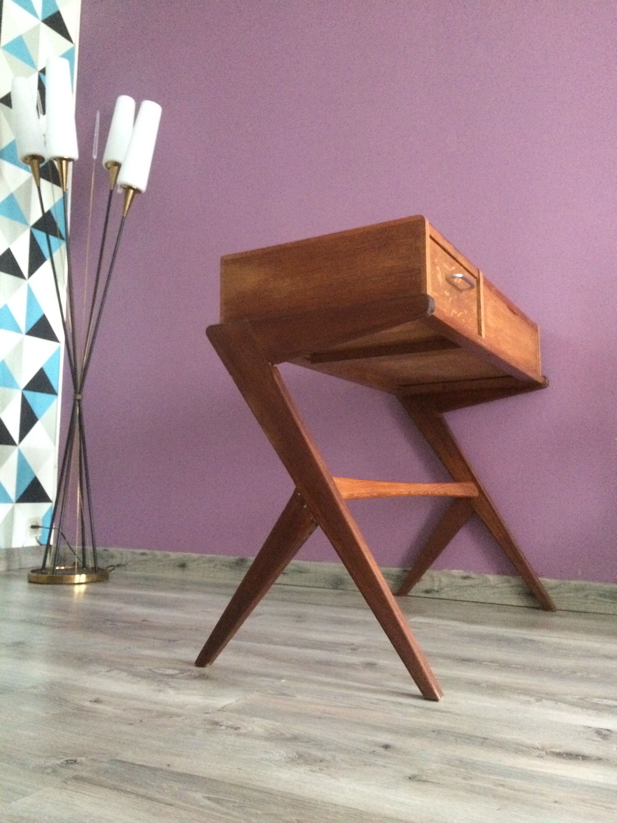 Office dressing table vintage Scandinavian feet compass