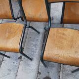 Lot five vintage school chairs