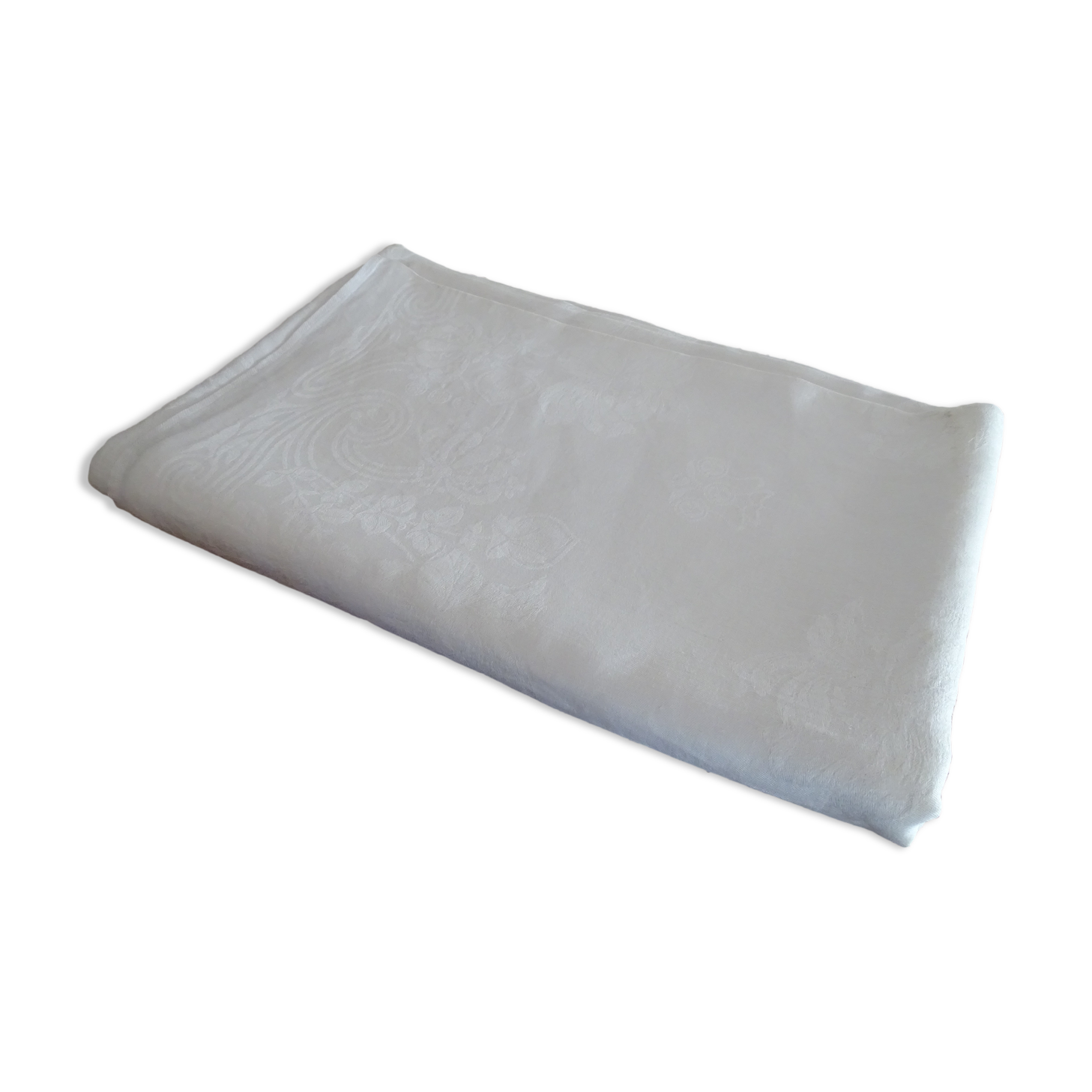 Old damask tablecloth 270 x 150 monogram MP