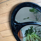 Miroir ovale en fonte d’acier décor art nouveau