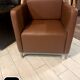 Vintage "club" cube armchair in faux leather with brutalist lines (1980s)