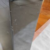 Elm magnifying glass low table circa 1980