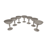 Lot of 7 champagne glasses smoked glass