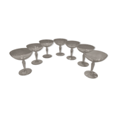 Lot of 7 champagne glasses smoked glass